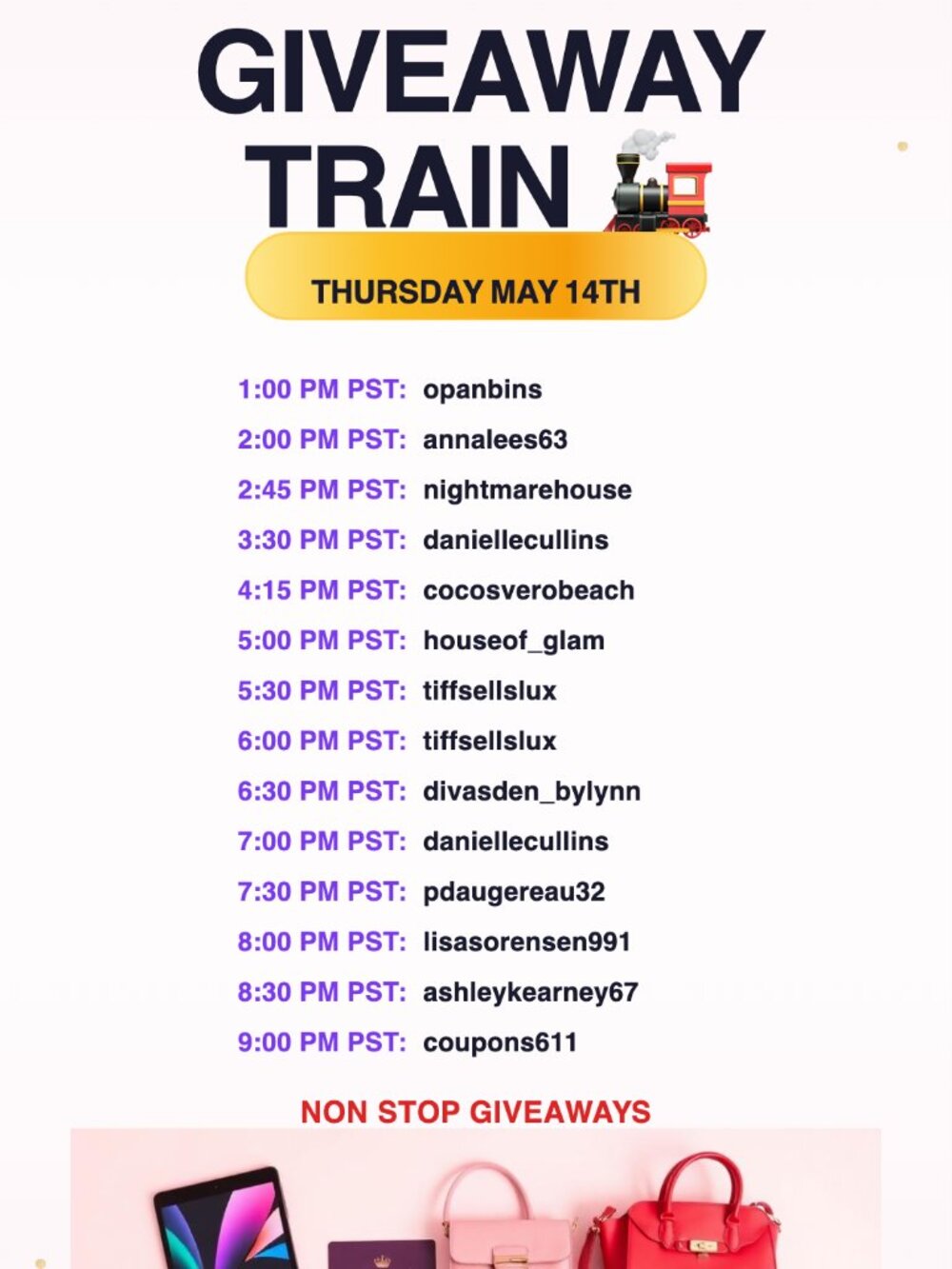 The GIVEAWAY Raid Train | Thursday May 14th | 1:30PM PST